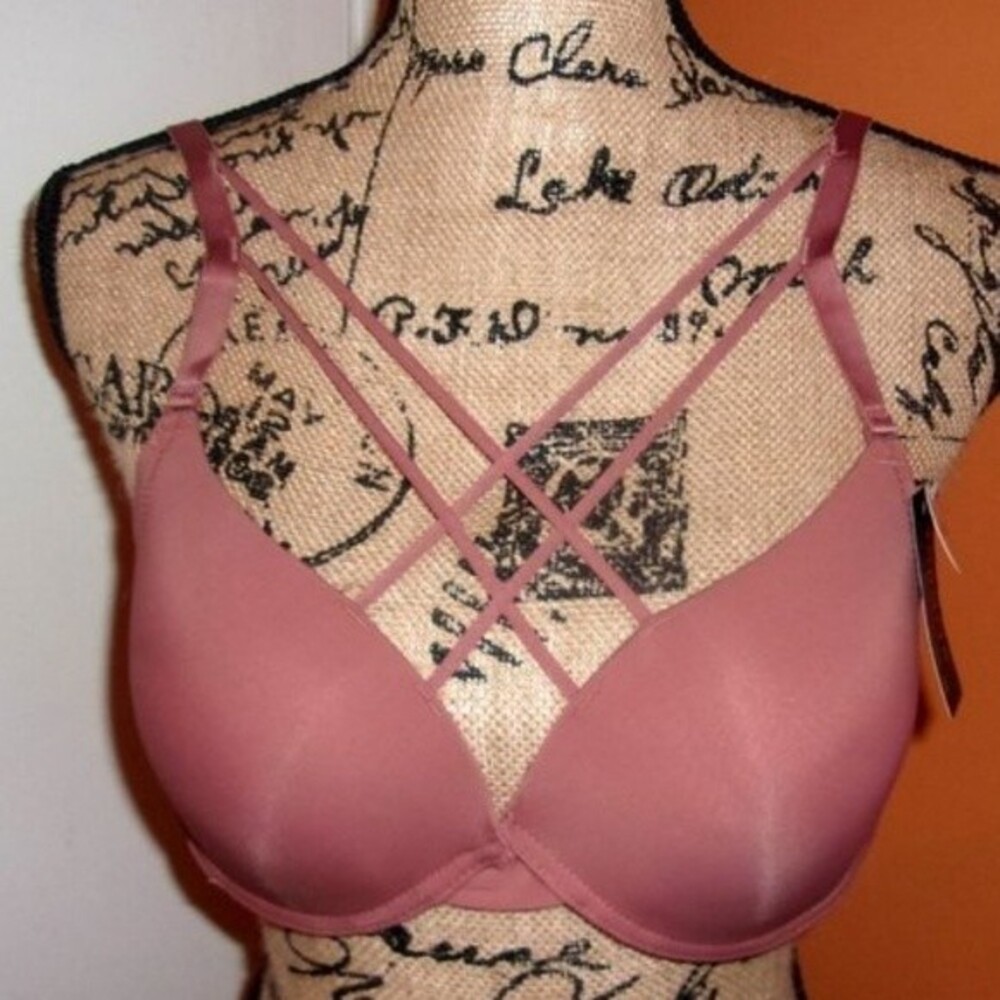 Youmita Cedarwood Plunge Cage Front 34B Push Up Bra NWT